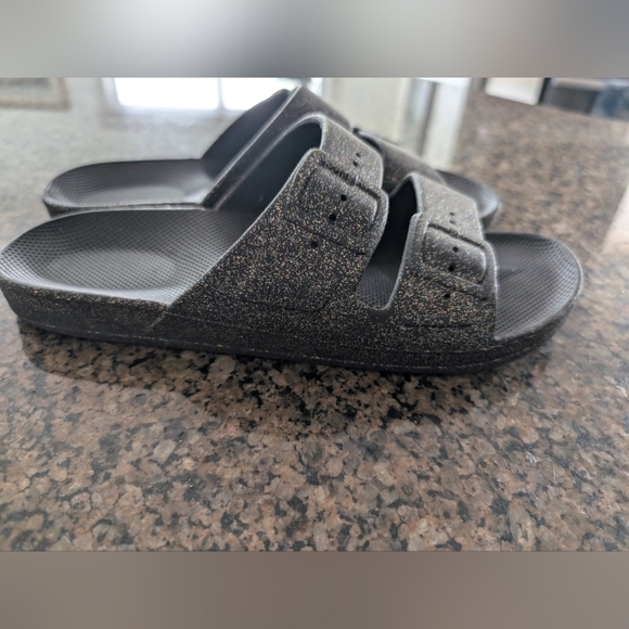 Freedom Moses Angie slides Size 39/40 Black Glitter - Picture 2 of 5
